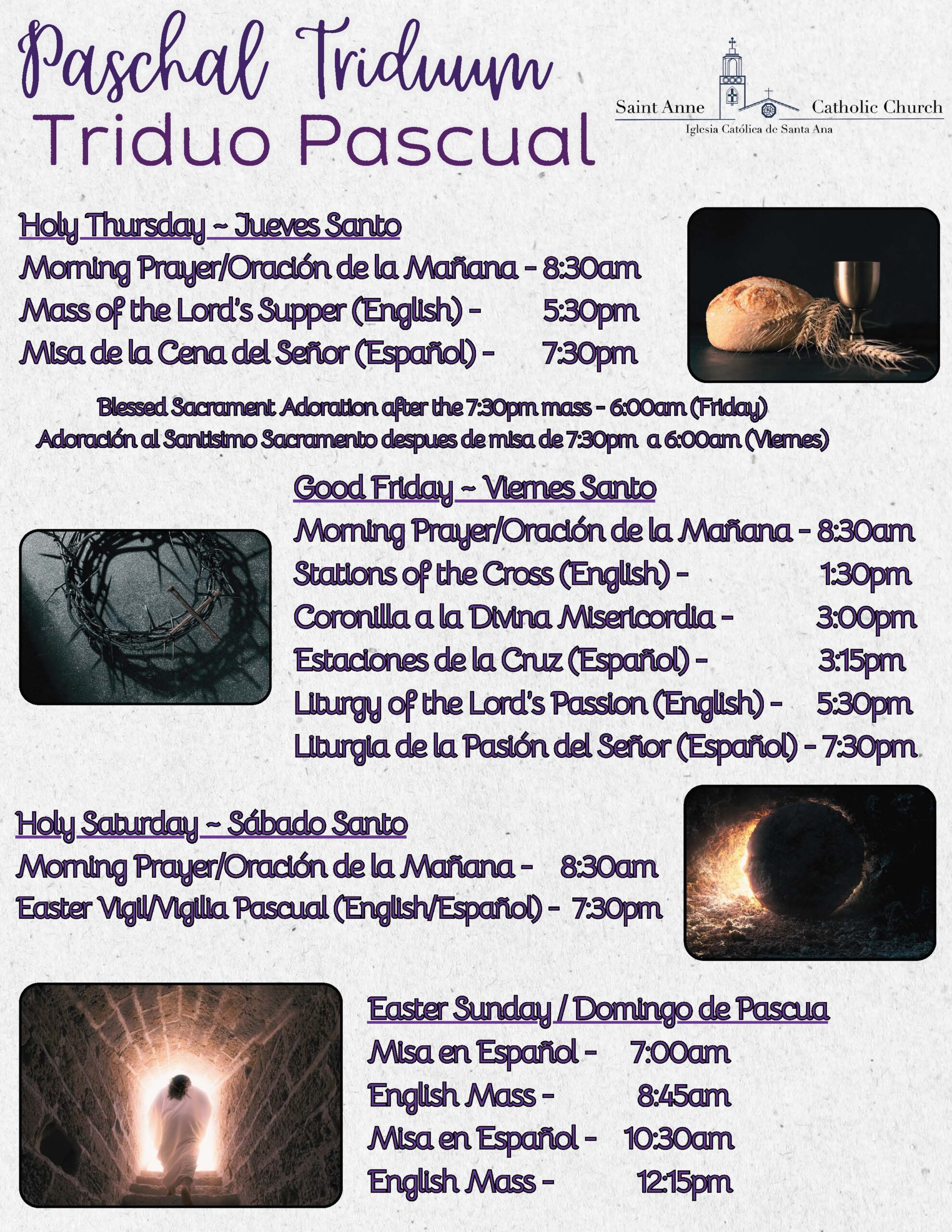 Holy Week Schedule 2026 updated